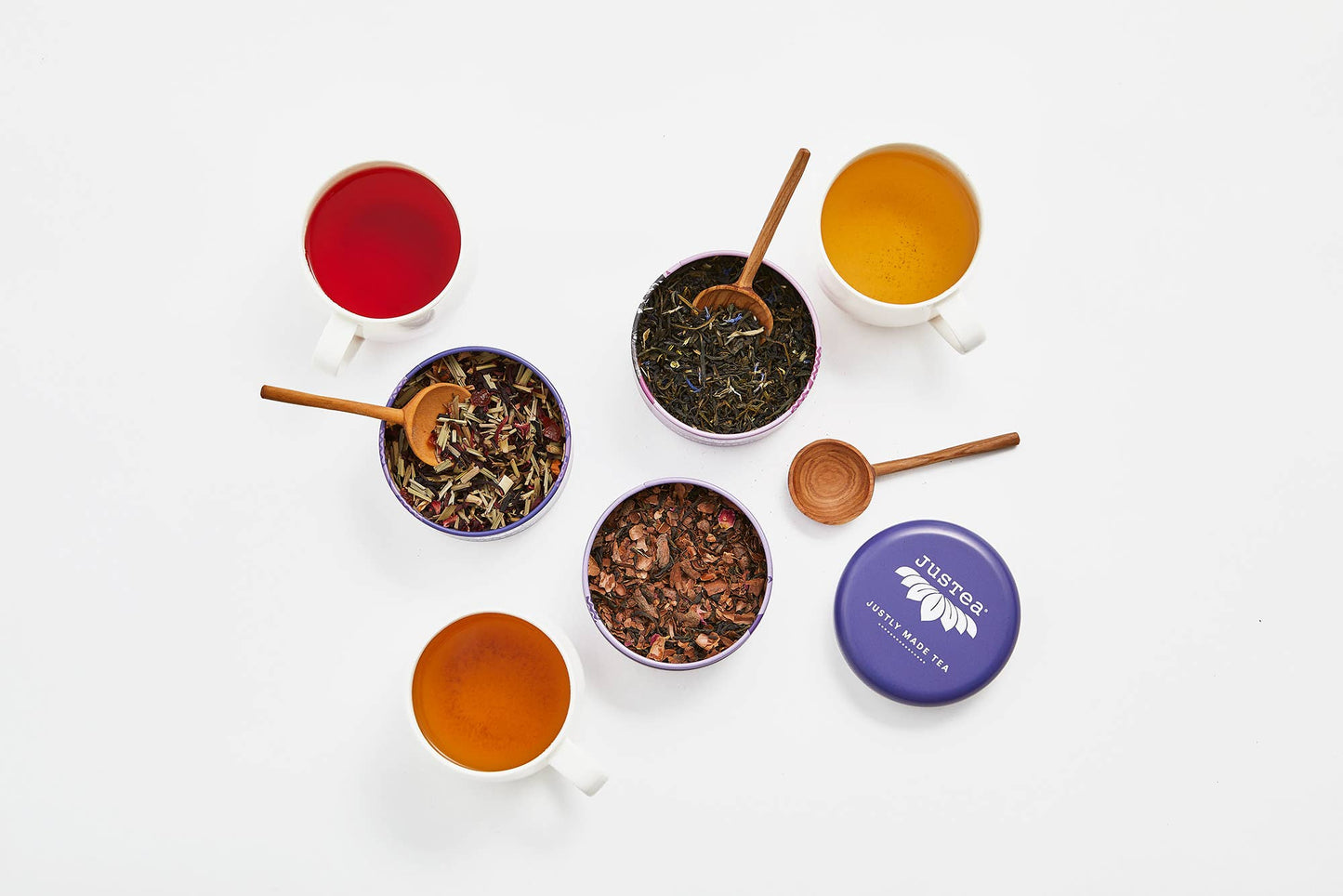 Purple Tea Trio Tin & Spoon - Organic, Fair-Trade Tea Gift Home Goods JusTea