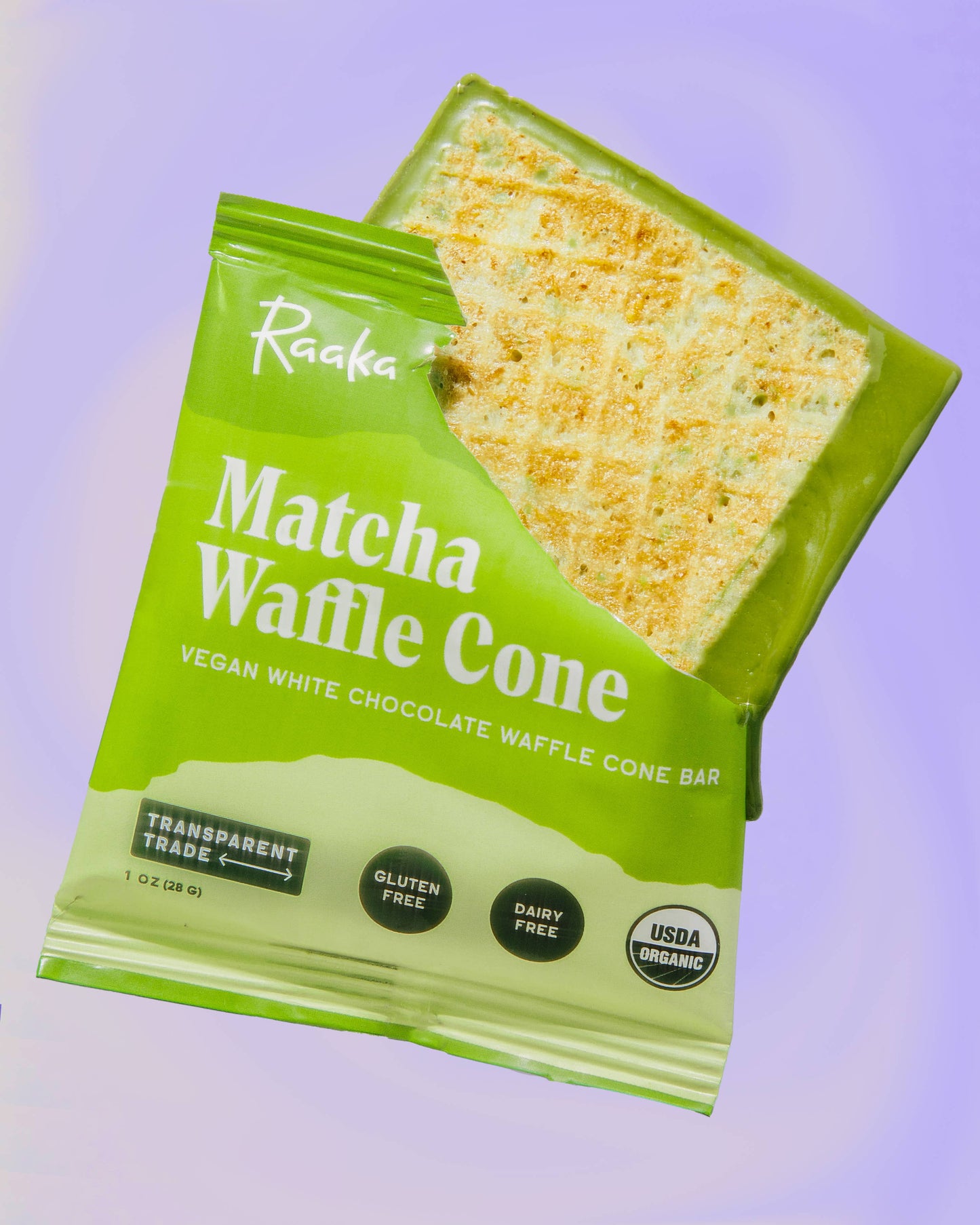 Matcha White Chocolate Waffle Cone Bar  Raaka Chocolate   