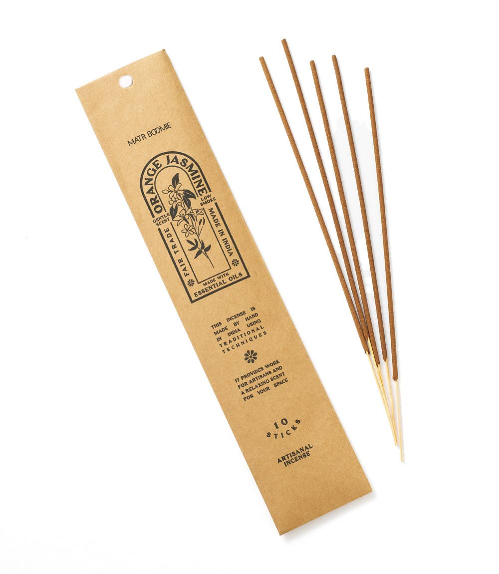 Orange Jasmine Incense  - 10 sticks, low smoke Home Goods Matr Boomie   