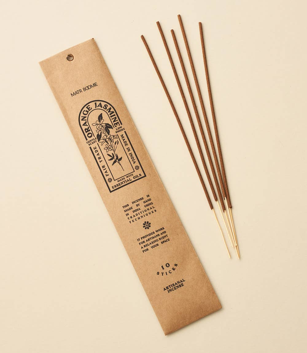 Orange Jasmine Incense  - 10 sticks, low smoke Home Goods Matr Boomie   