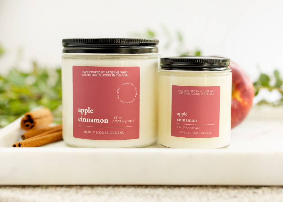 Apple Cinnamon Candle | 12 oz. Glass Jar Home Goods Mercy House Global