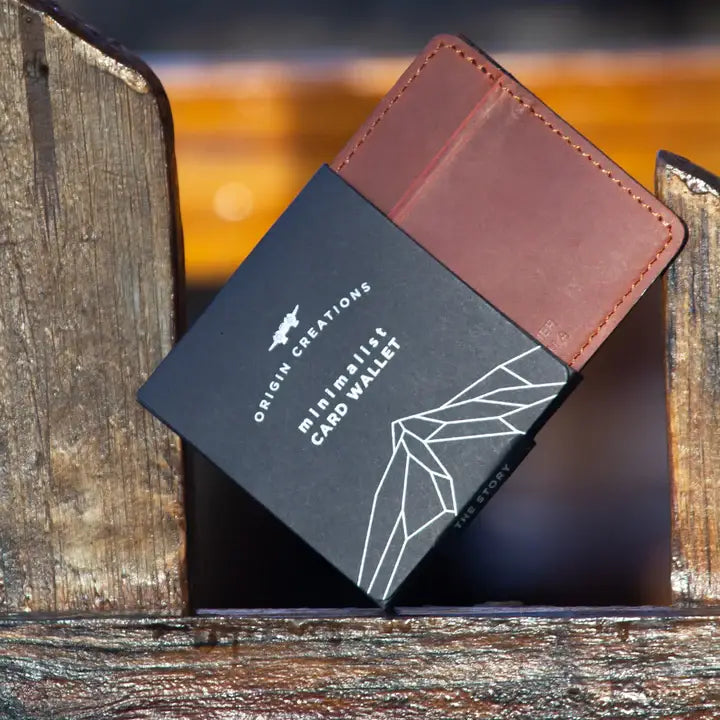 Twin Engine Coffee - Leather Card Wallet-Saddle Brown - Artisan Fair Trade: Saddle Brown  Twin Engine Coffee   