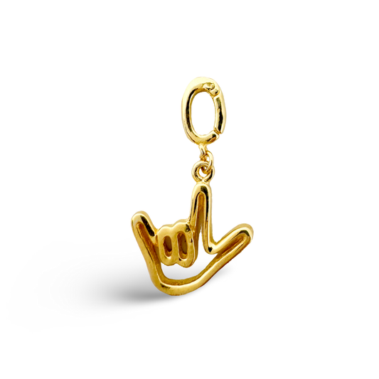 "I Love You" ASL Gold Charm Charm Bar ETHICGOODS