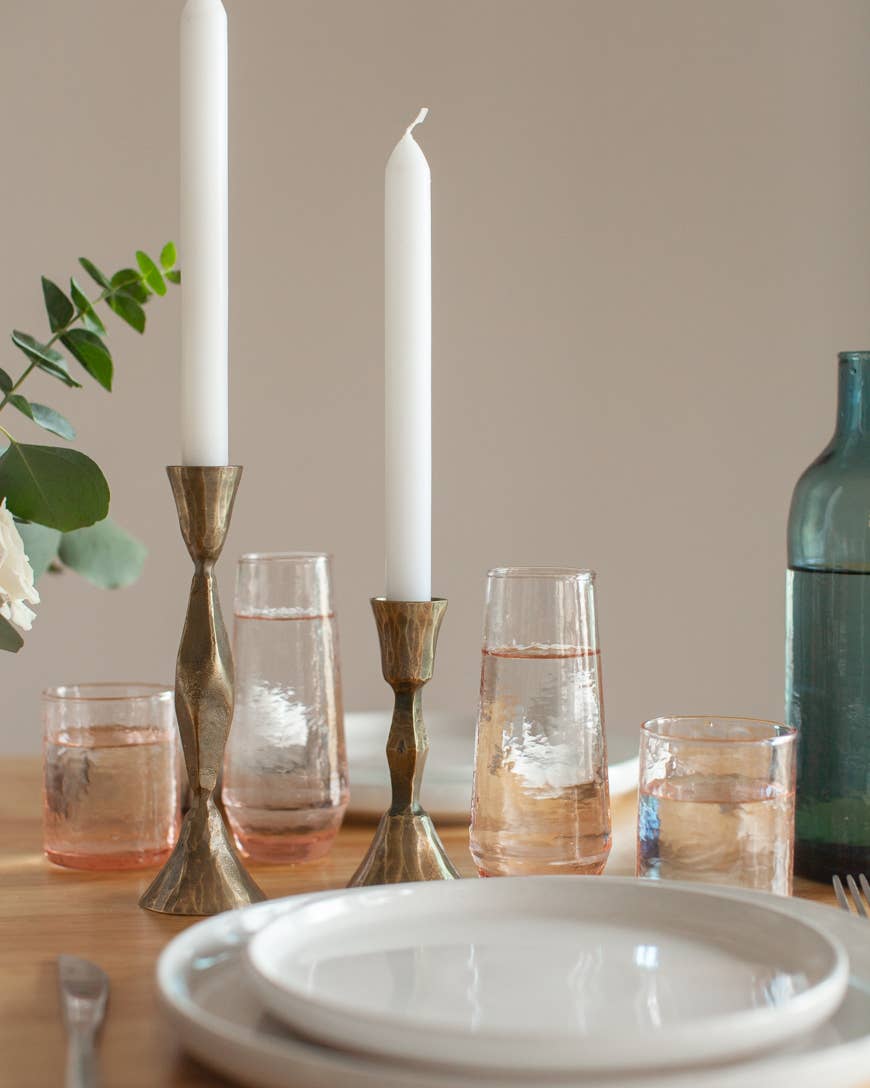 Handblown Hammered Champagne Flutes | Set of 2 Home Goods Creative Women