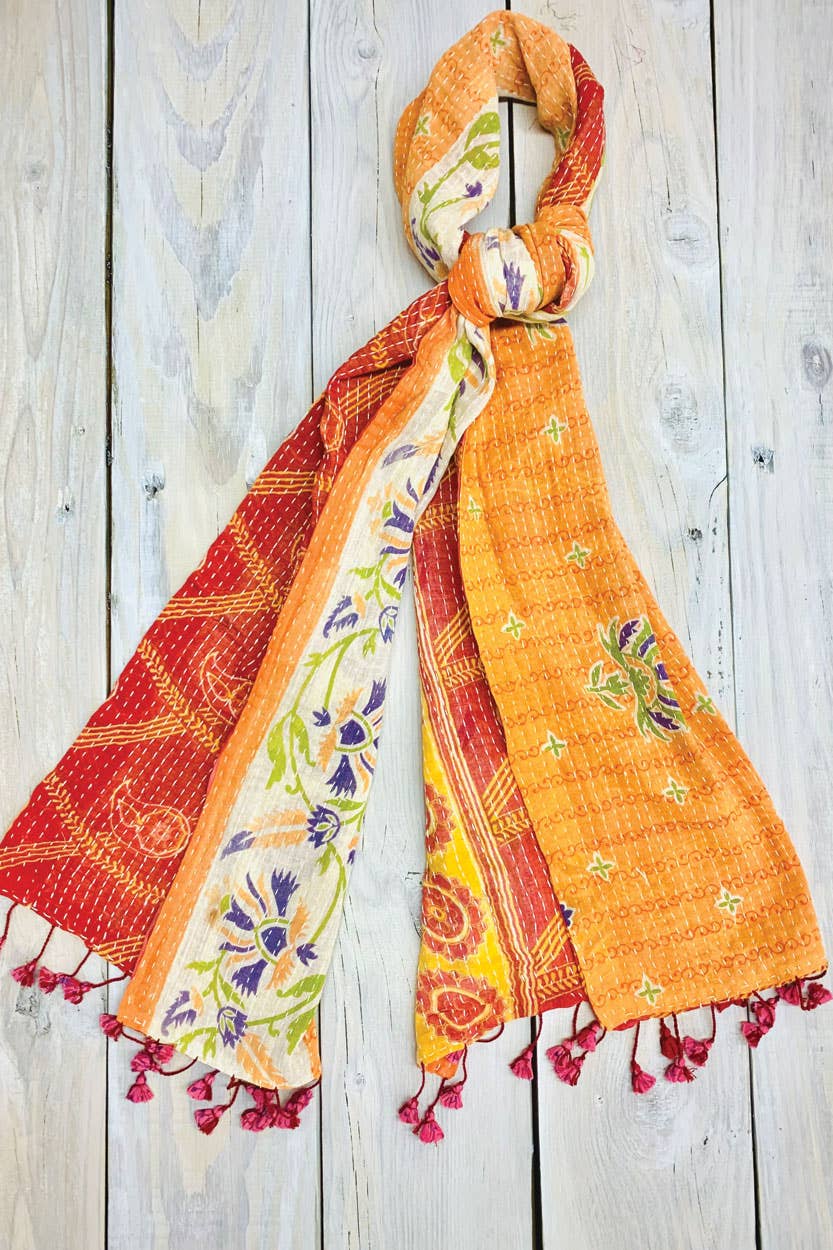 Cotton Kantha Scarves Accessories Sevya Handmade   