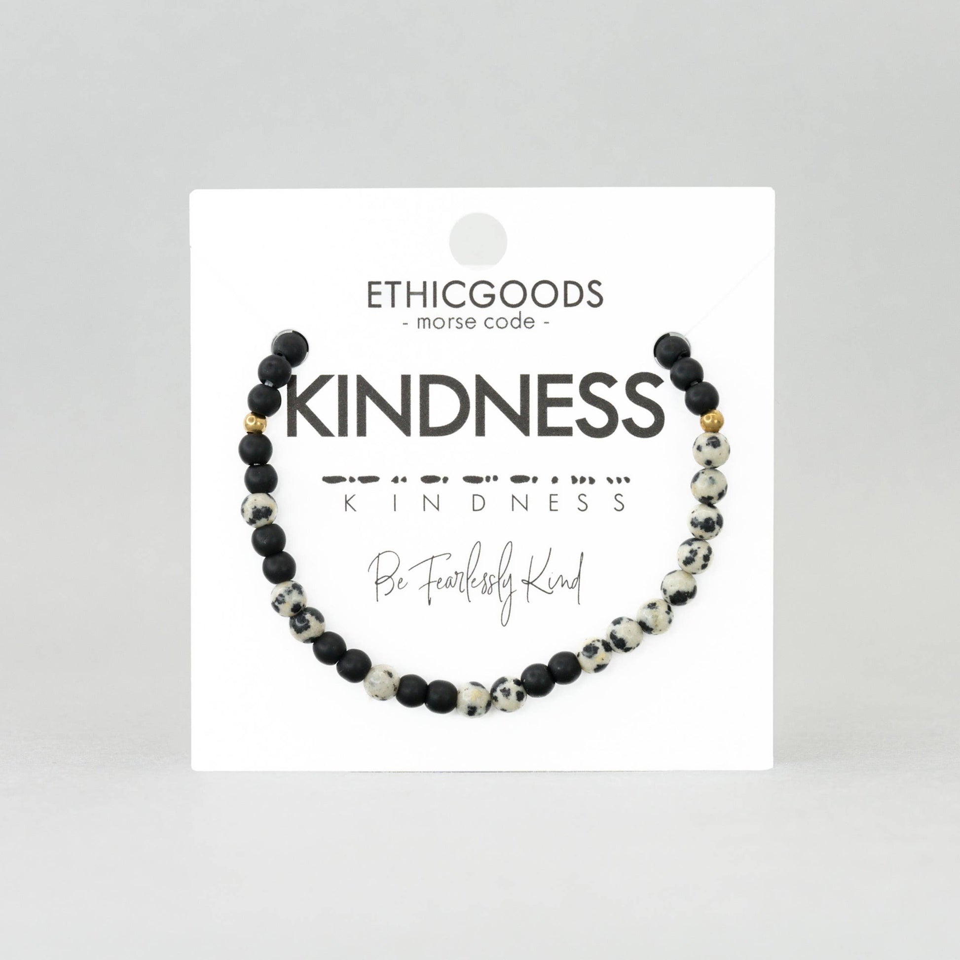 Morse Code Bracelet | KINDNESS: Light Grey & Lilac  ETHICGOODS   