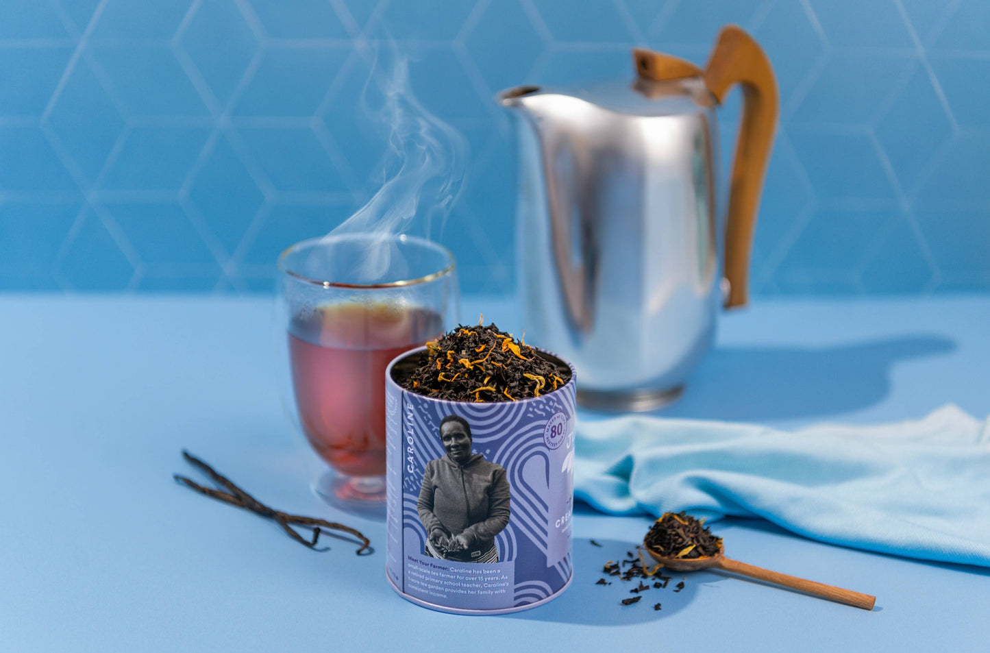 Cream Earl Grey Tin & Spoon - Organic, Fair-Trade, Black Tea  JusTea   