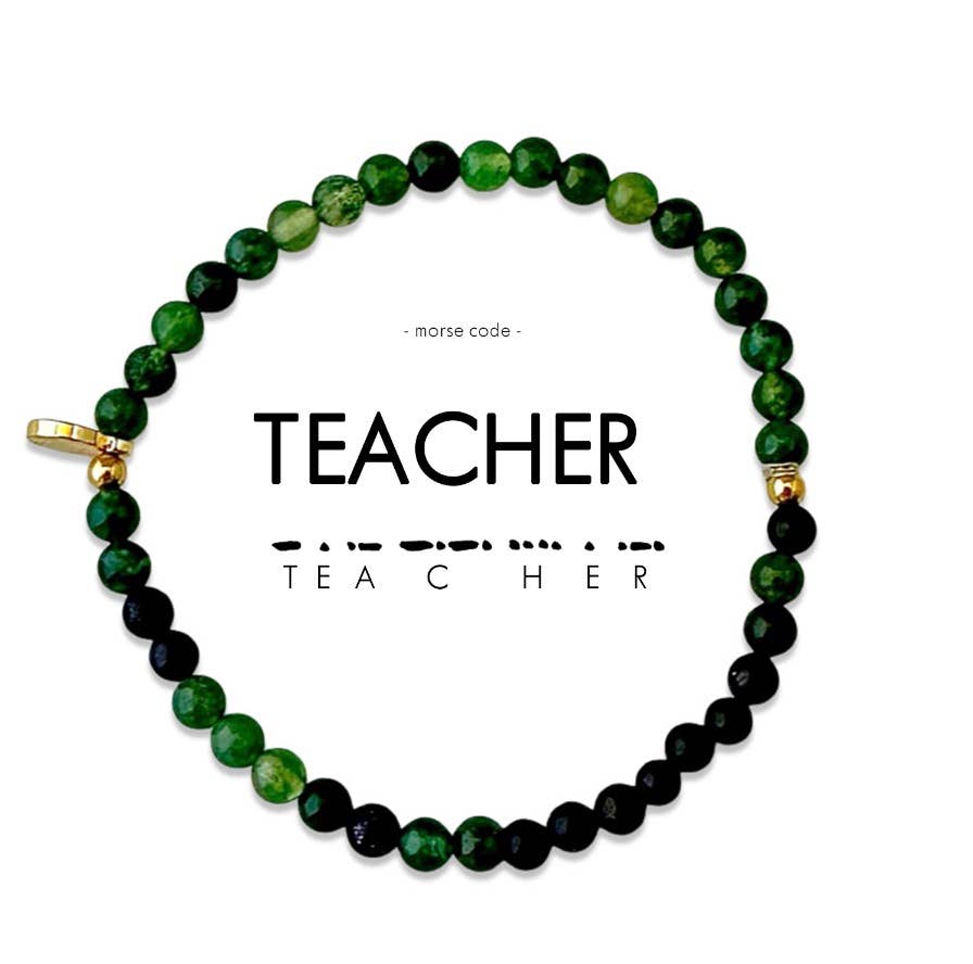 Morse Code Bracelet | TEACHER: Light Grey & Smoke  ETHICGOODS   