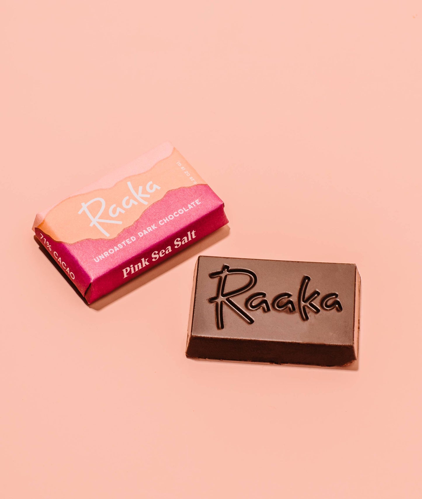 71% Pink Sea Salt Mini Chocolate Bars Home Goods Raaka Chocolate