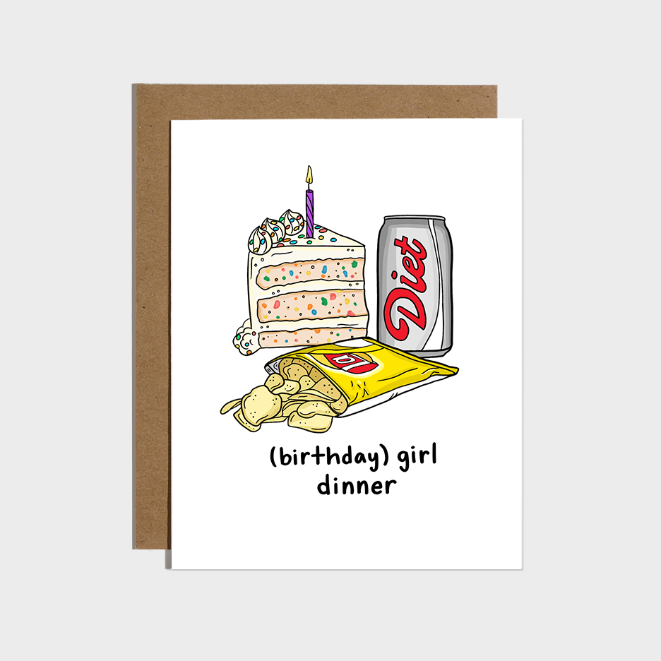 Girl Dinner Birthday Card Home Goods Brittany Paige   