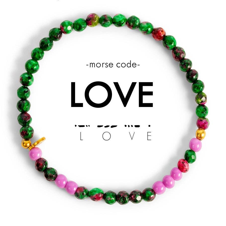 Morse Code Bracelet | LOVE: Lilac & Howlite  ETHICGOODS   