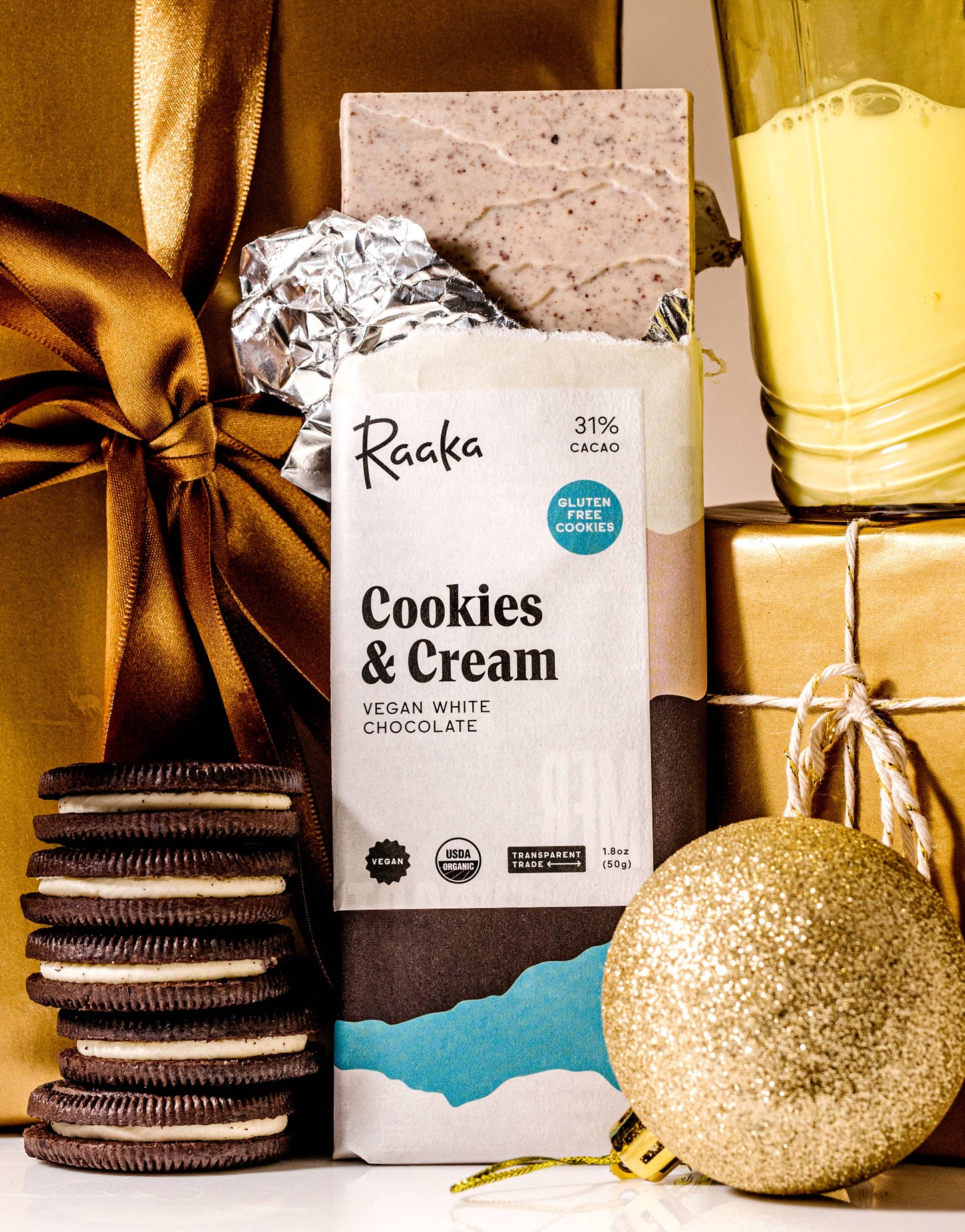 31% Cookies & Cream White Chocolate Bar - Limited Batch Home Goods Raaka Chocolate