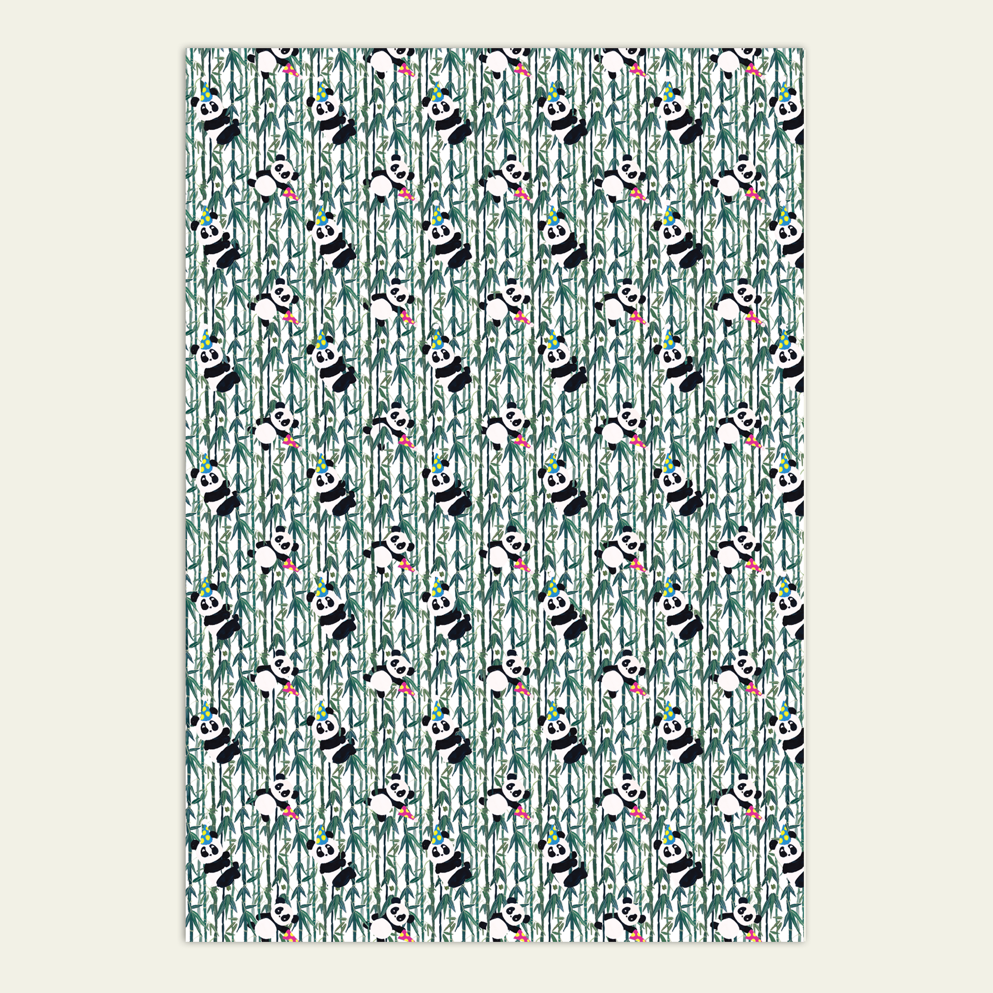 Panda Bear Birthday Wrapping Paper  The Card Bureau   