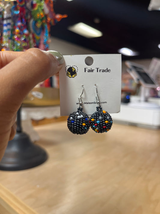 Beaded Party ball earrings Earrings Mirror of Hope Foundation