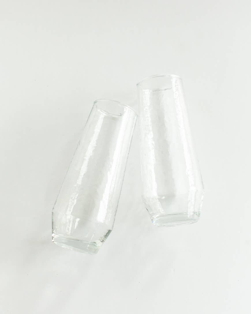 Handblown Hammered Champagne Flutes | Set of 2 Home Goods Creative Women