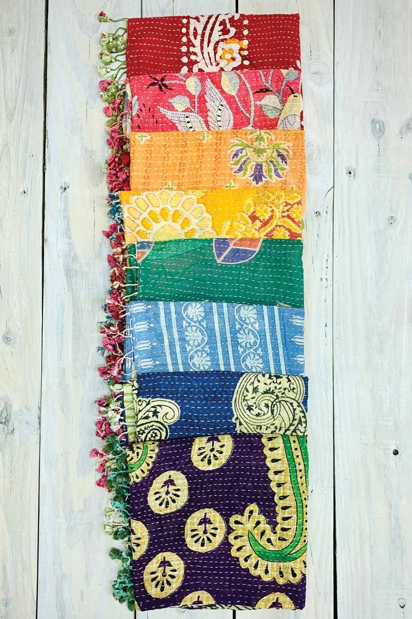 Cotton Kantha Scarves Accessories Sevya Handmade   