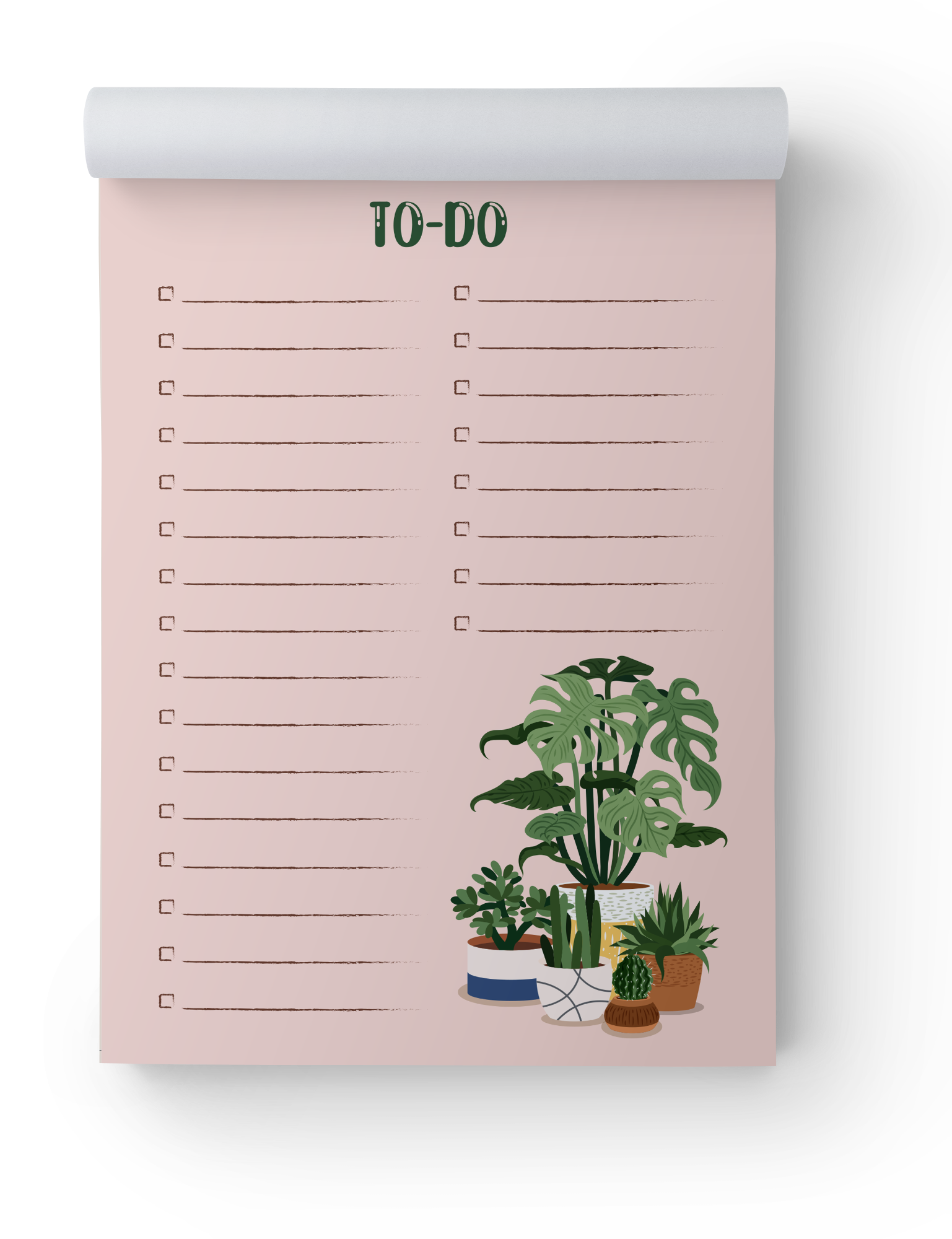 Monstera Plants To-Do Notepad Home Goods The Card Bureau   