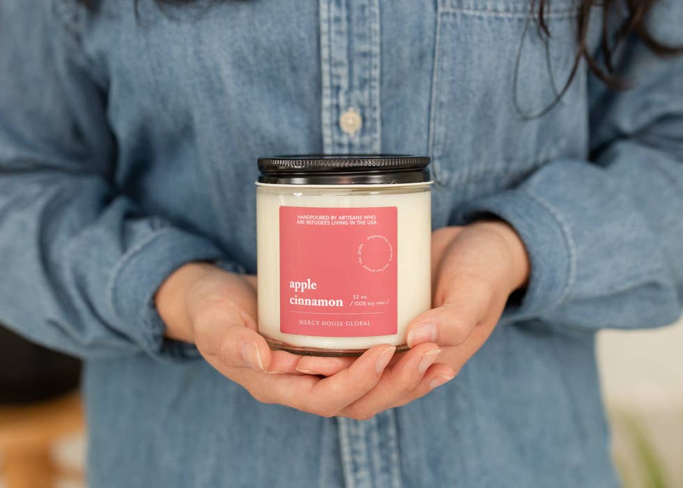Apple Cinnamon Candle | 12 oz. Glass Jar Home Goods Mercy House Global