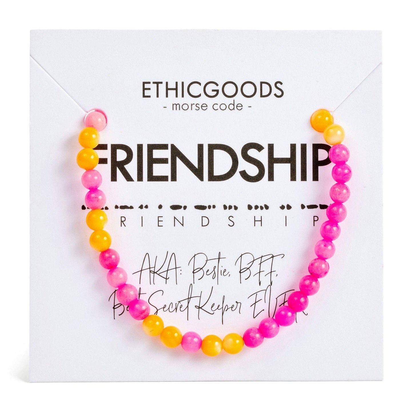 Morse Code Bracelet | FRIENDSHIP: Lavender Jade & Howlite  ETHICGOODS   