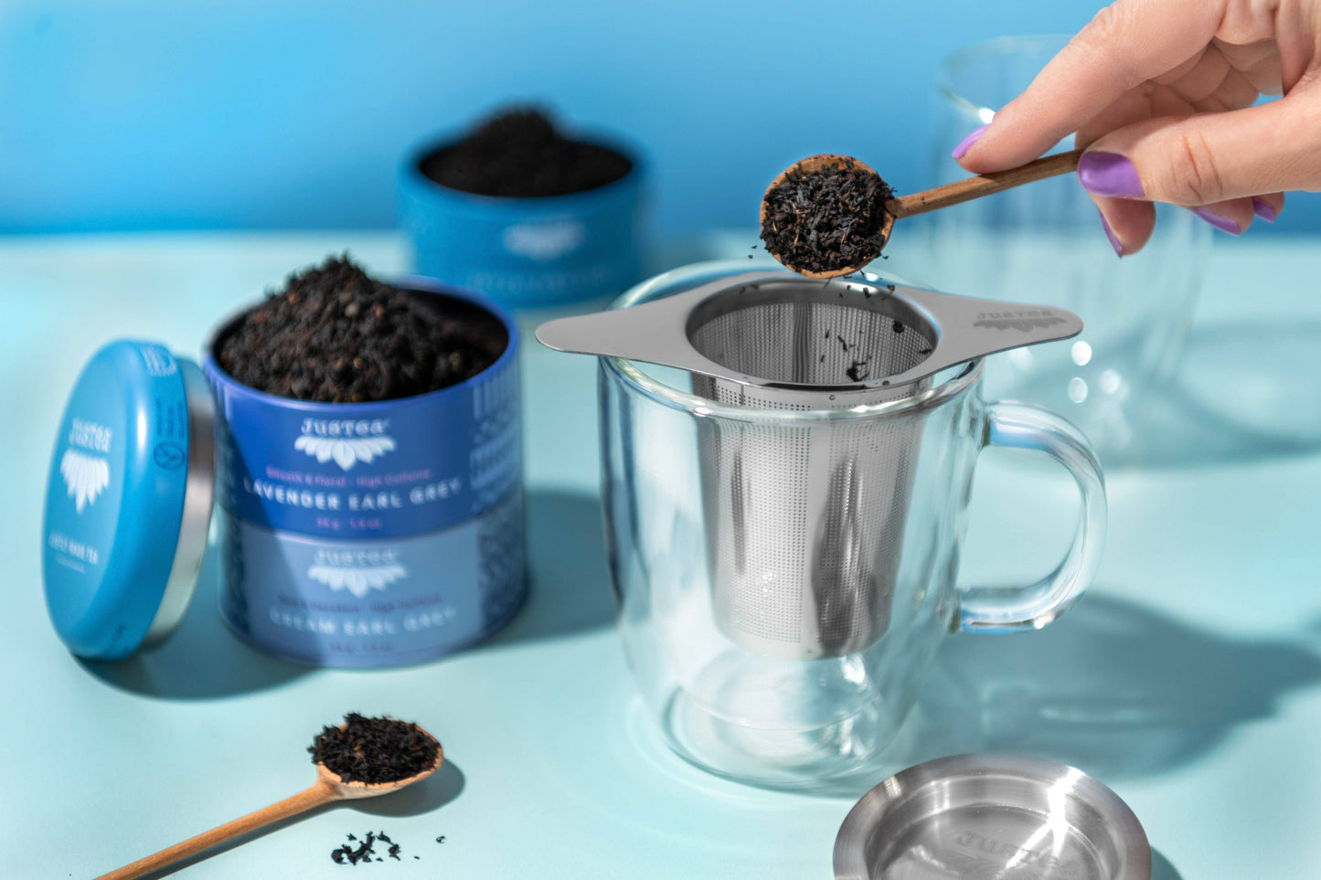 Tea Infuser with Dual-use Coaster Lid - Tea Steeper Strainer JusTea