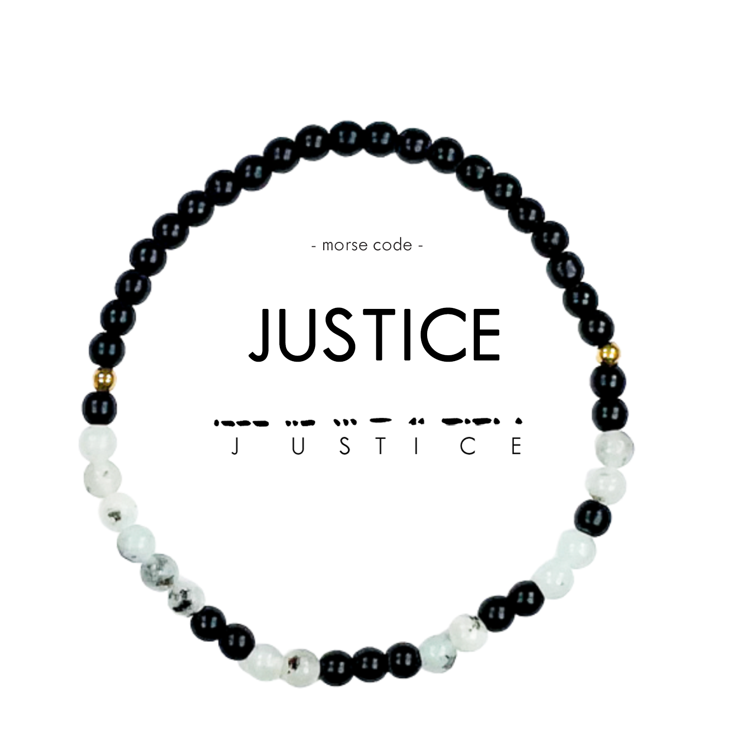 Morse Code Bracelet | JUSTICE: Black & Jasper - Regular  ETHICGOODS   