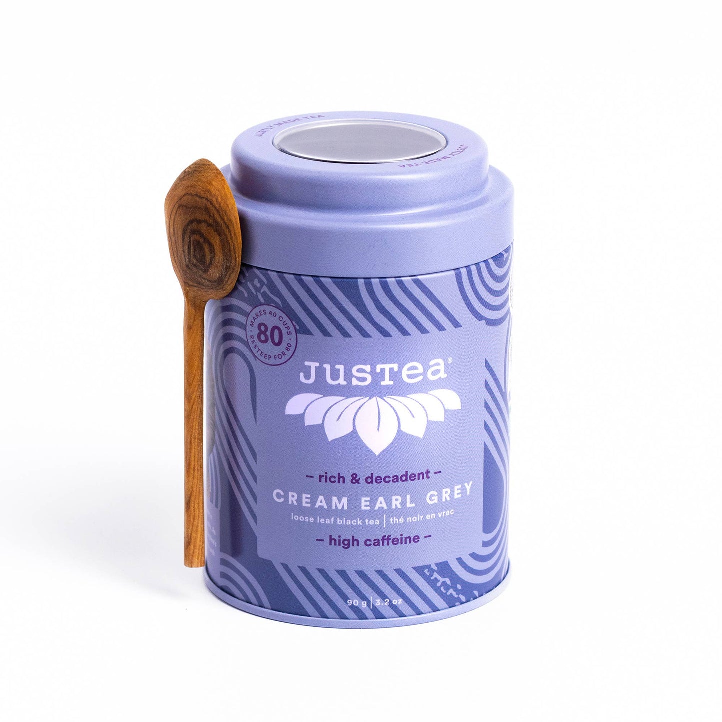 Cream Earl Grey Tin & Spoon - Organic, Fair-Trade, Black Tea  JusTea   