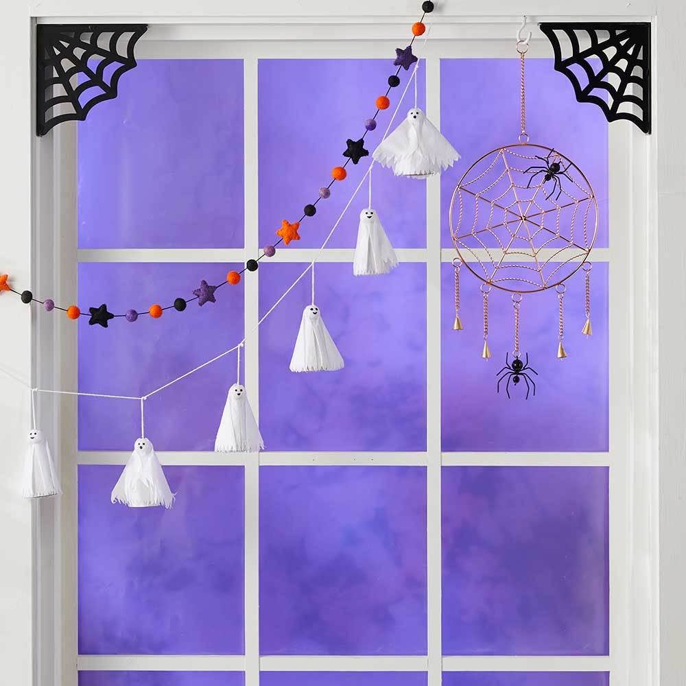 Silk Paper Ghost Garland Home Decor SERRV International   