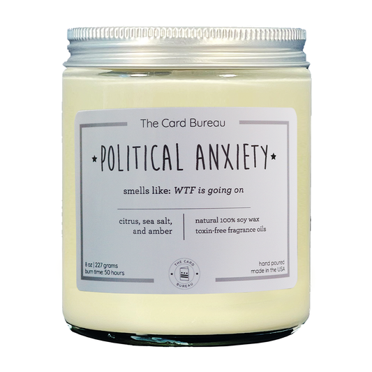 Political Anxiety Soy Candle 8oz Home Goods The Card Bureau   