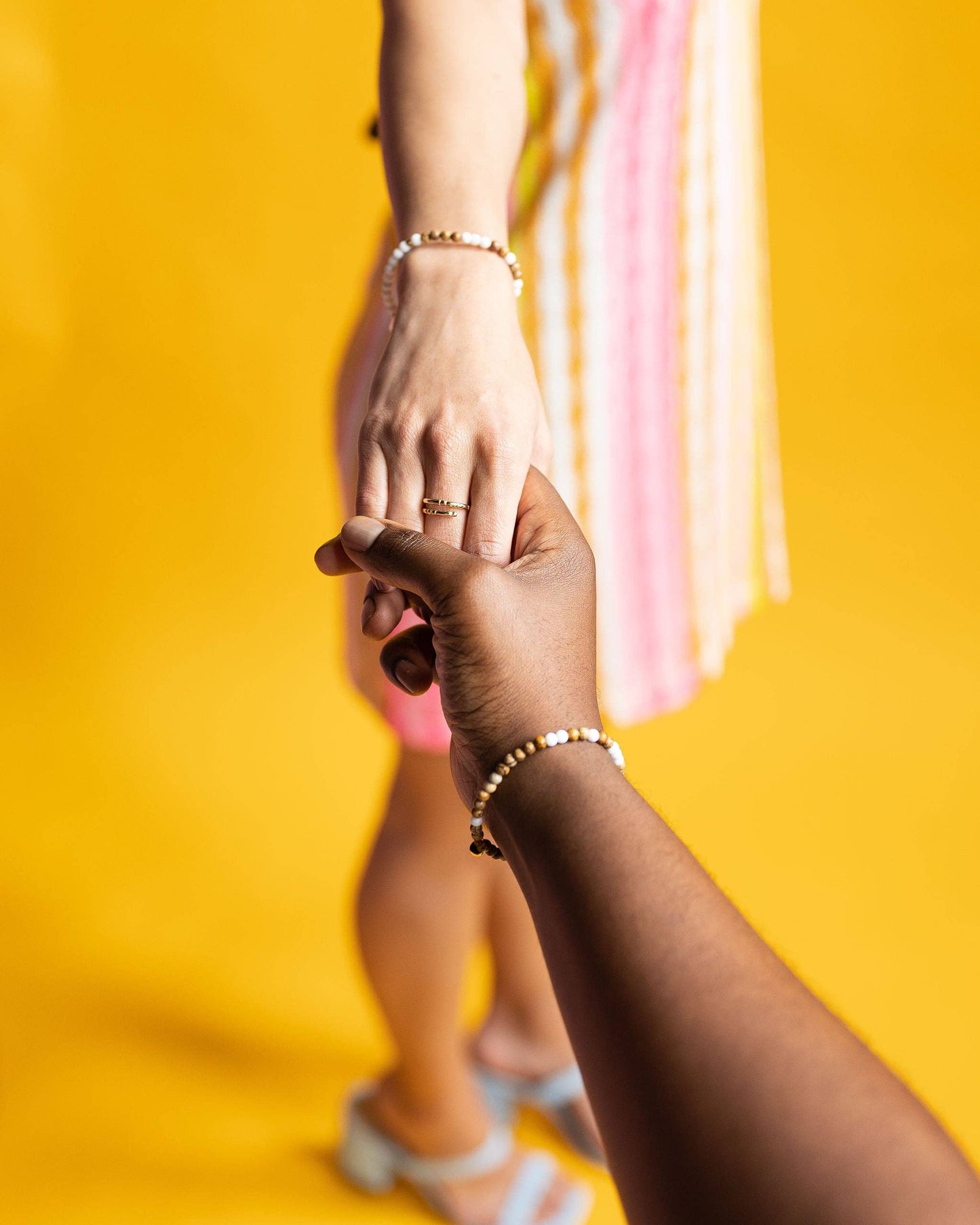 Morse Code Bracelet | YOU&ME: Tan Picture Jasper & Frosted White Quartz  ETHICGOODS   