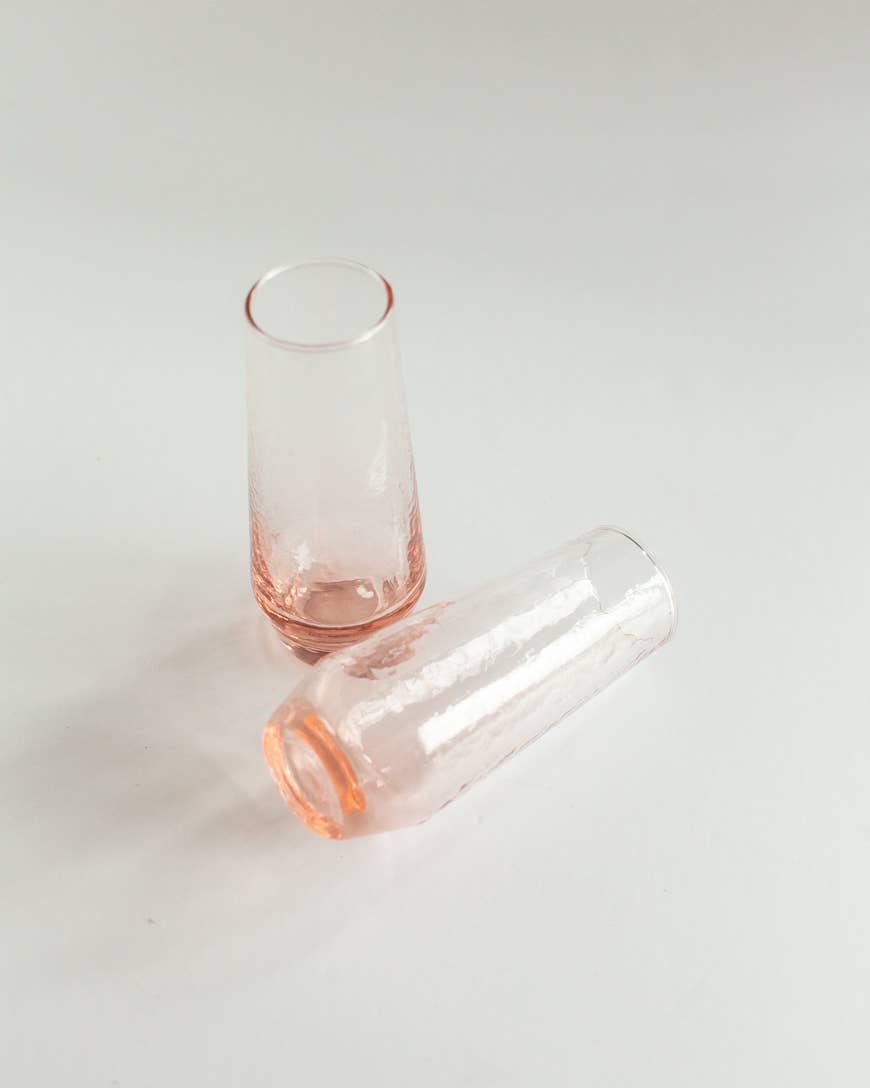 Handblown Hammered Champagne Flutes | Set of 2 Home Goods Creative Women