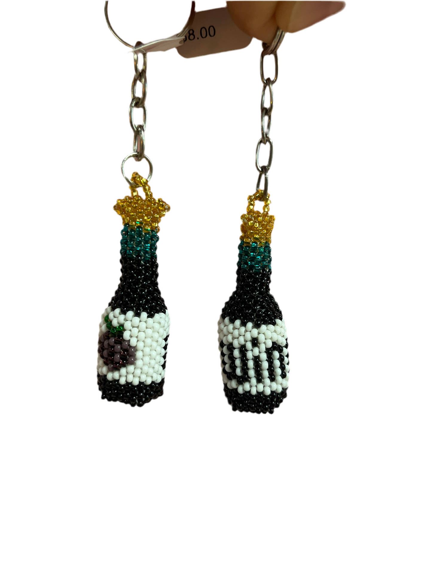 Beaded keychain Accessories Unique Batik Small Wine Bottle