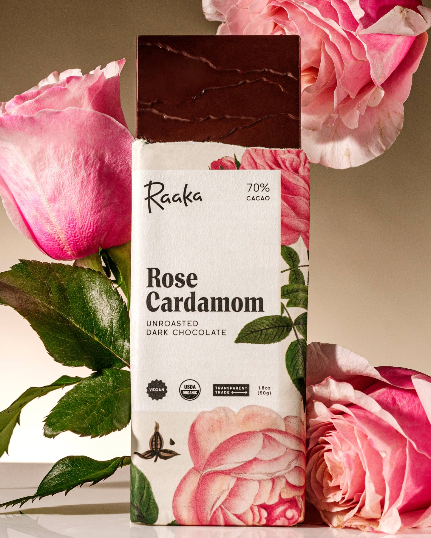 70% Rose Cardamom Bar - Valentine's Limited Batch Home Goods Raaka Chocolate