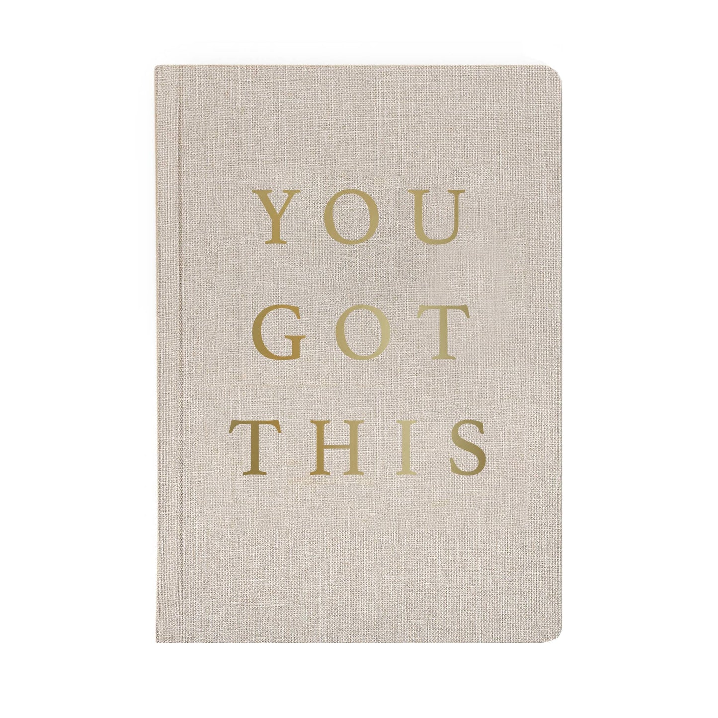 You Got This - Tan and Gold Foil Fabric Journal Home Goods Sweet Water Decor   