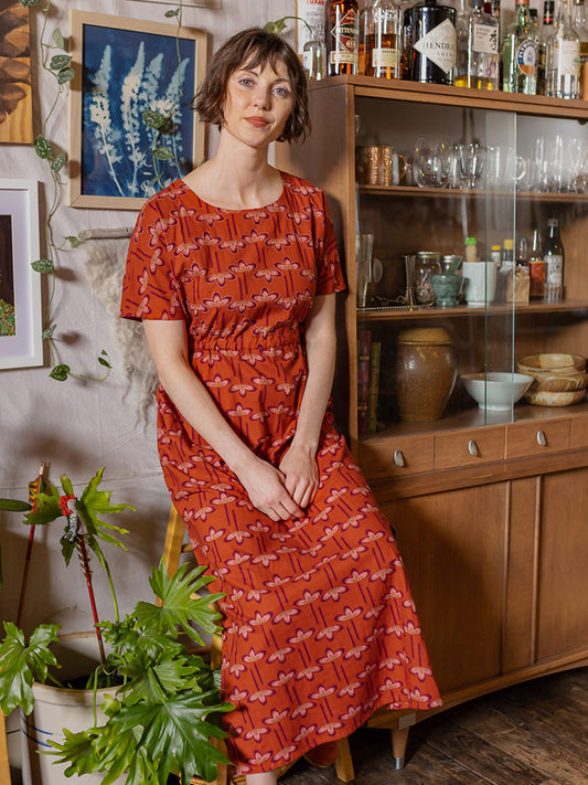 Aimee Maxi Dress Mod Daisy Spiced Coral Dresses Mata Traders   
