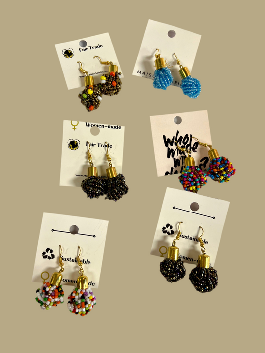 Twisted bead ball earrings (assorted) Earrings Mirror of Hope Foundation