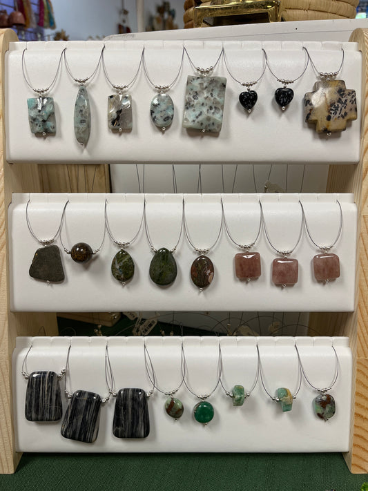 Floating Stone Necklace Necklace Studio L Jewelry