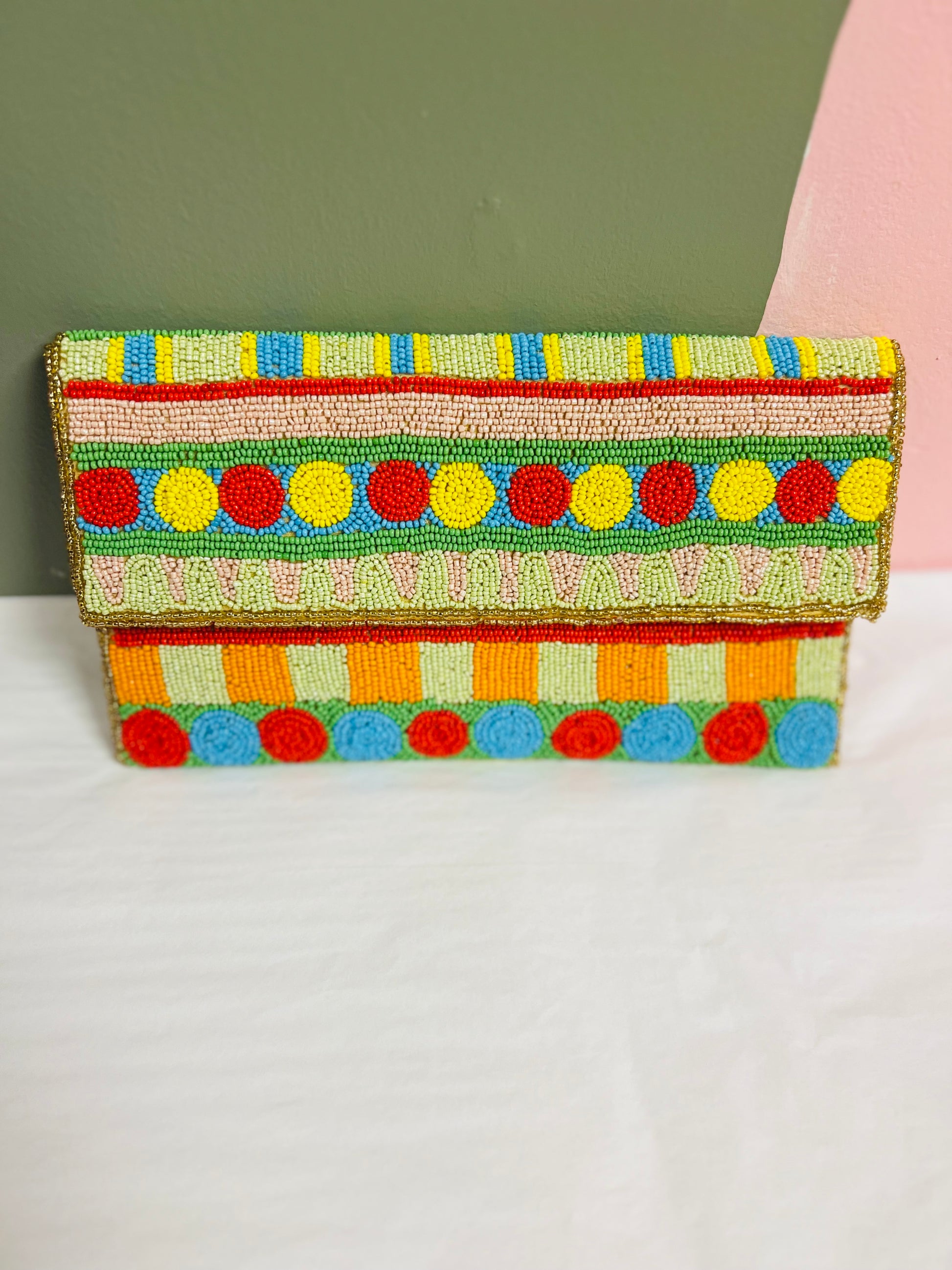 Beaded Foldover clutch - Circus Bags Indiblossom   