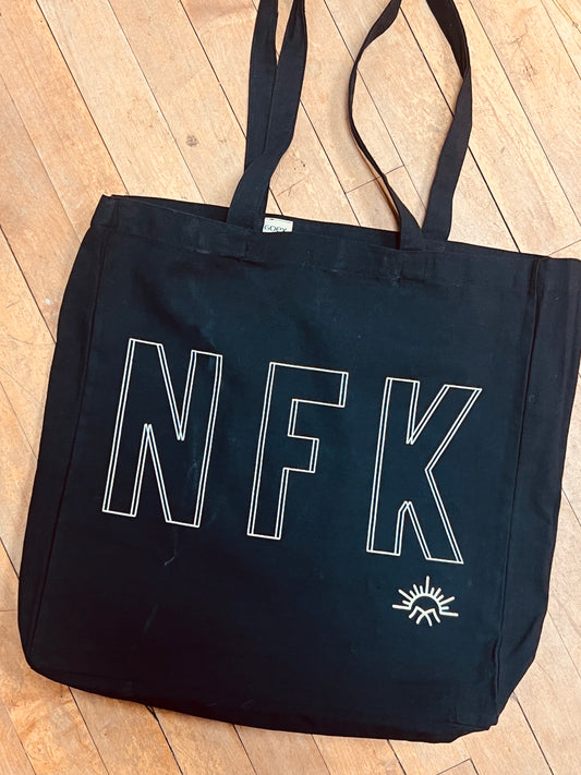 NFK Canvas Tote Bag Black Bags GOEX Apparel   