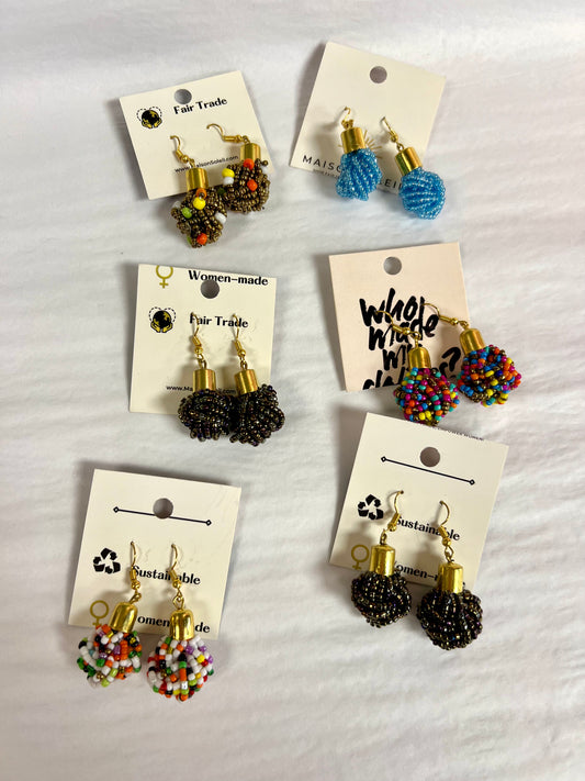 Twisted bead ball earrings (assorted) Earrings Mirror of Hope Foundation   