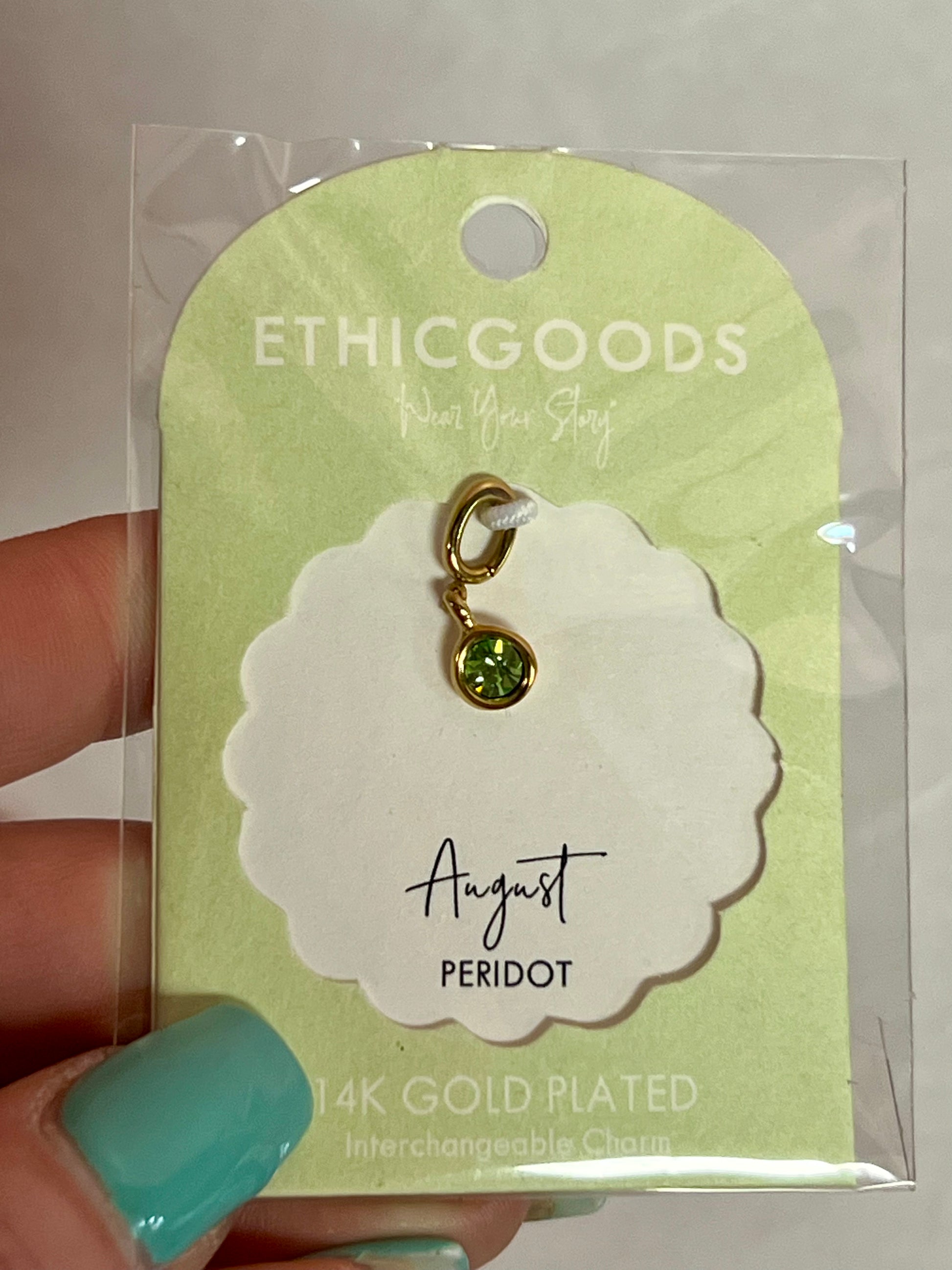 August Birthstone Charm Bracelets Ethic Goods