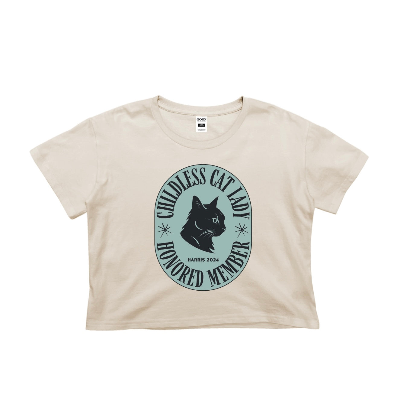 Childless Cat Lady Honored Member Crop Tee Shirts GOEX Apparel   