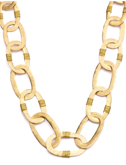 KAIA GOLD WIRE WRAPPED LINK NECKLACE
