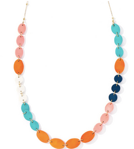 RIA NECKLACE WITH MULTICOLOR DISC CHARMS