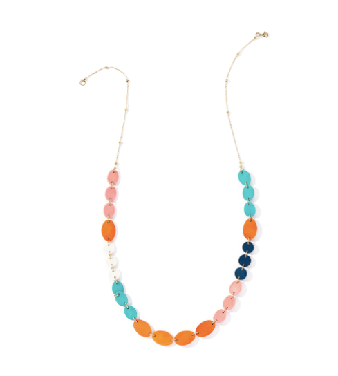 RIA NECKLACE WITH MULTICOLOR DISC CHARMS Necklace Matr Boomie   