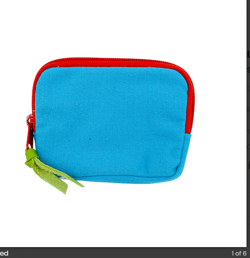 Tricolor cotton wallet Bags Unique Batik Light Turquoise  