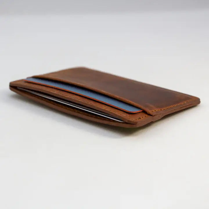 Twin Engine Coffee - Leather Card Wallet-Saddle Brown - Artisan Fair Trade: Saddle Brown  Twin Engine Coffee   