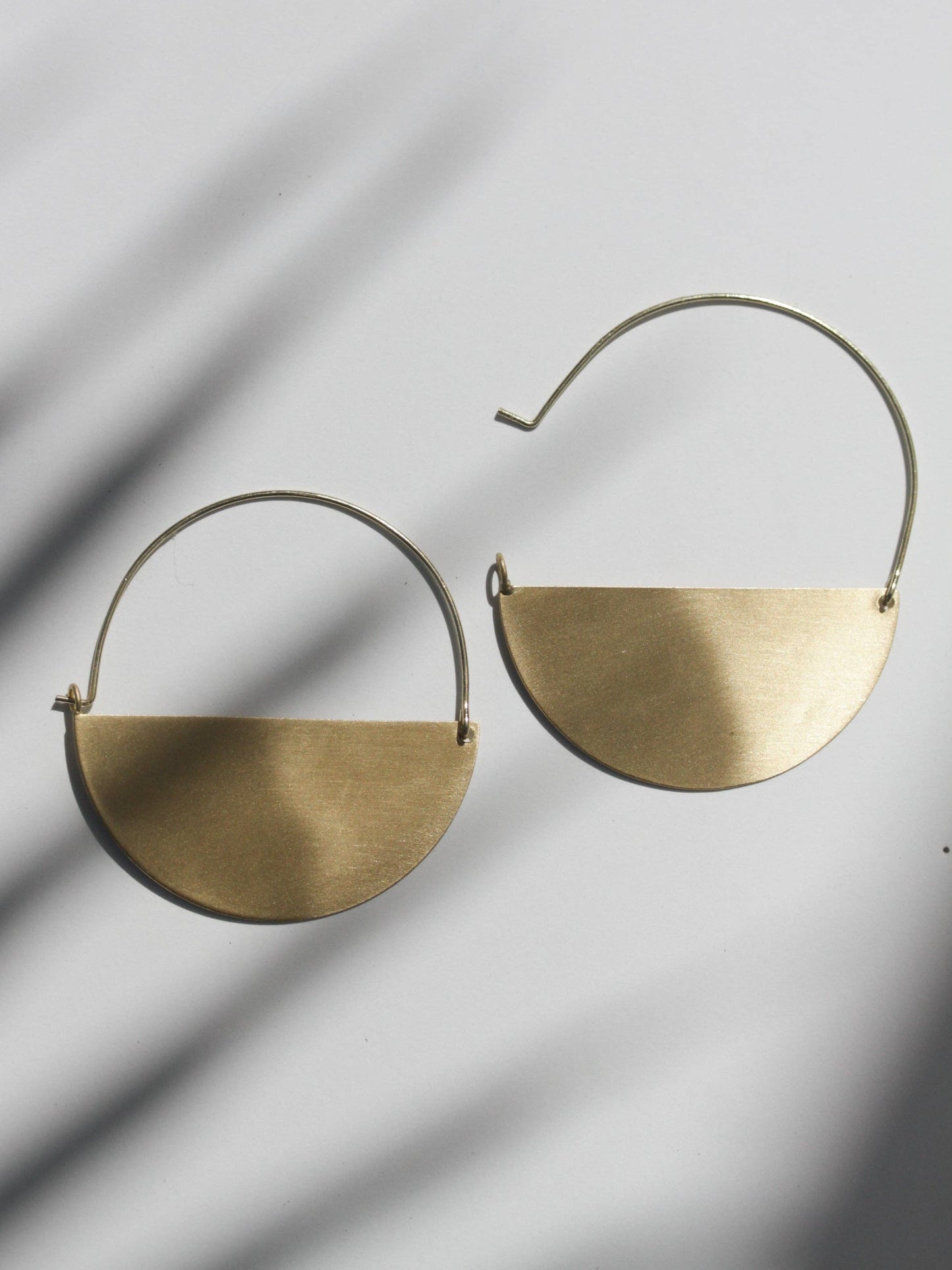 Matte Gold Half Moon Earrings: Medium 1.5" Earrings Rover & Kin   