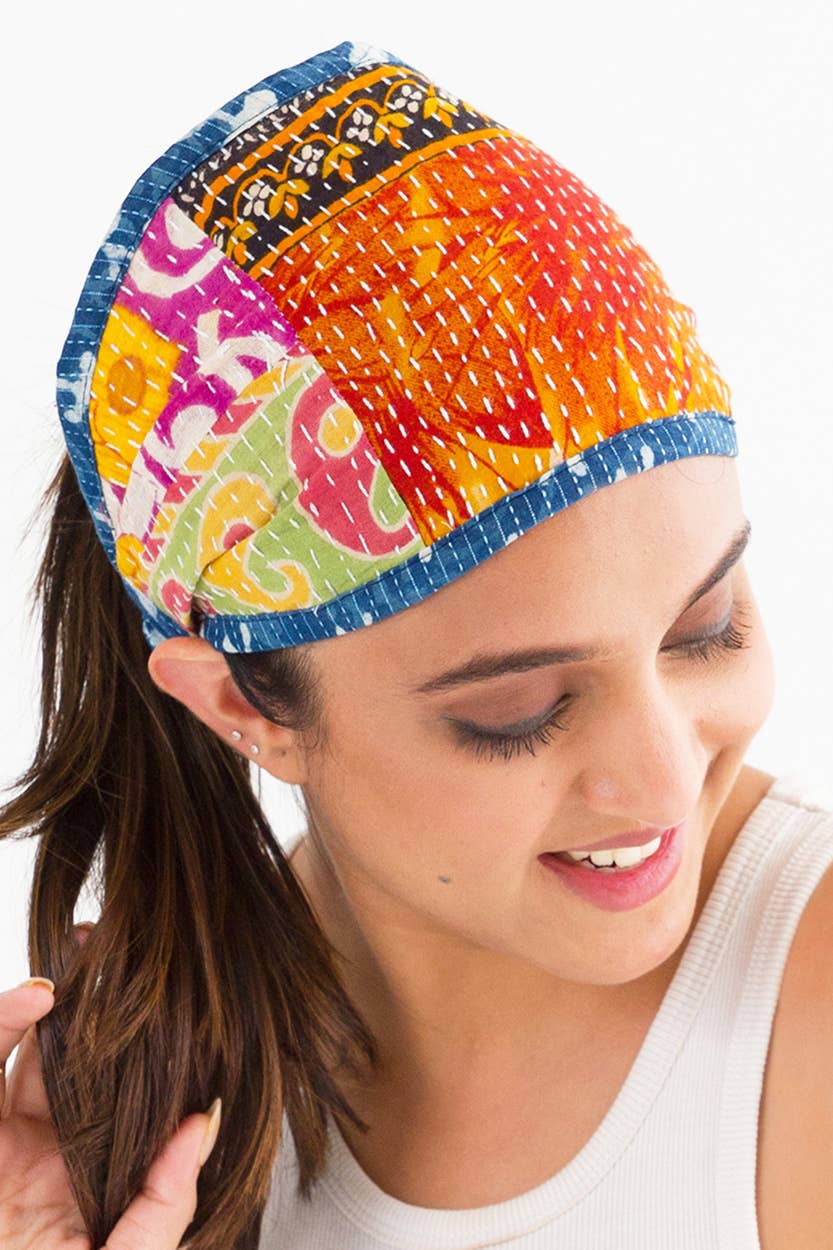 Reversible Kantha Headbands, Set of 2 Sevya Handmade