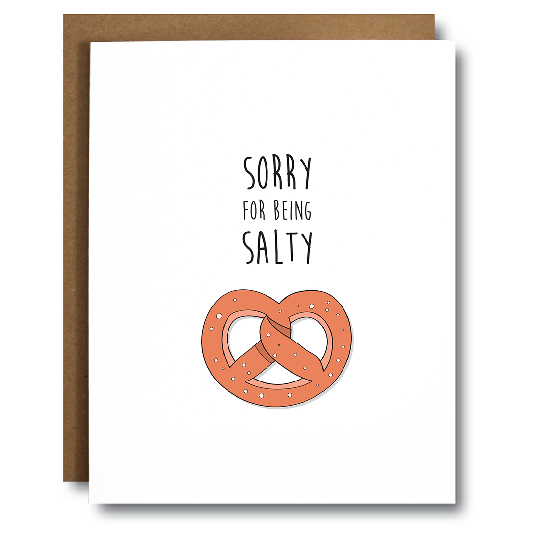 Punny Pretzel I'm Sorry Card  The Card Bureau   