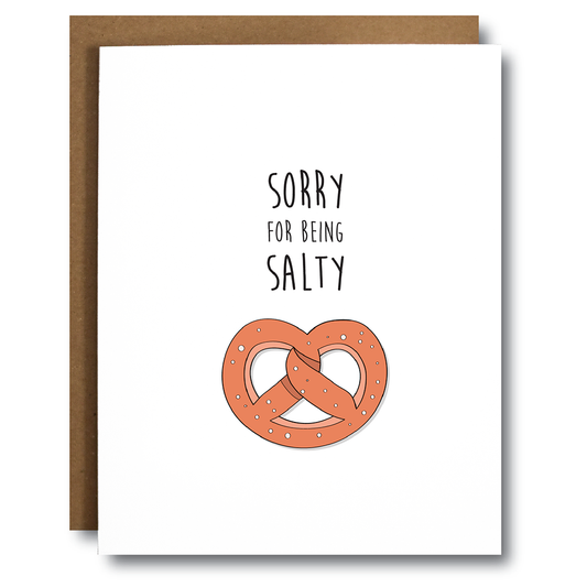 Punny Pretzel I'm Sorry Card  The Card Bureau   